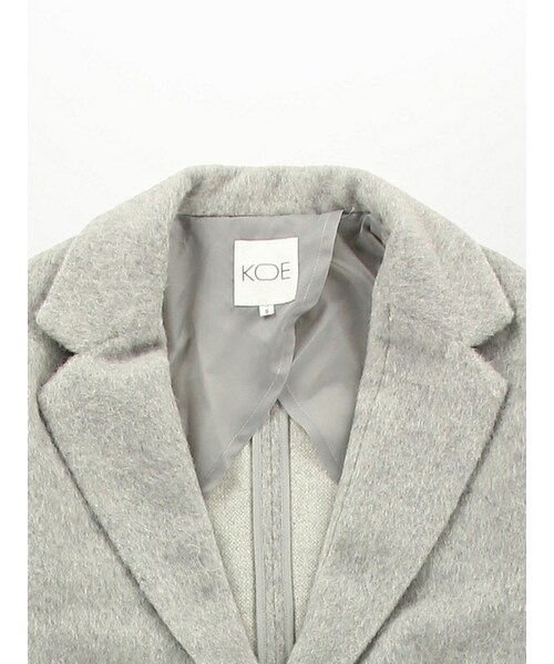 koe（コエ）の「ロングスリットチェスターコート（ジャケット/アウター・レディース・ライトグレー・S/M/L）」の5枚目の写真
