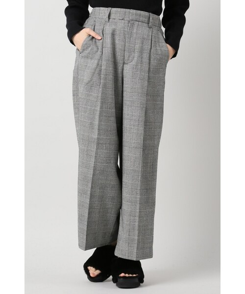 JOURNAL STANDARD(ジャーナルスタンダード)の「チェックストレッチワイドパンツ(パンツ・ブラック A/ブラック D/グレーA・36/38/40)」の1枚目の写真