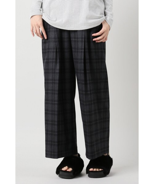 JOURNAL STANDARD(ジャーナルスタンダード)の「チェックストレッチワイドパンツ(パンツ・ブラック A/ブラック D/グレーA・36/38/40)」の2枚目の写真