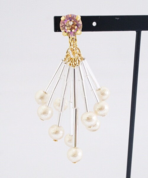 PAULOWNIA(ポロウニア)の「スワロフリンジ(ピアス(両耳用)・レディース・レッド/ゴールド/ブラック・Free)」の8枚目の写真