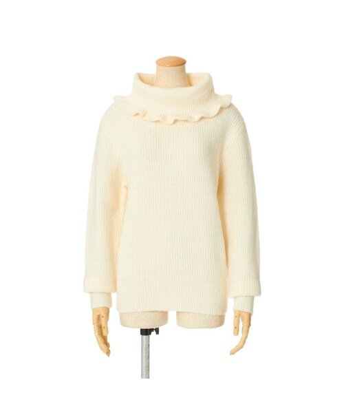 F i.n.t（フィント）の「フリルオフタートルニットプルオーバー/F&A（ニット/セーター・レディース・その他）」の2枚目の写真
