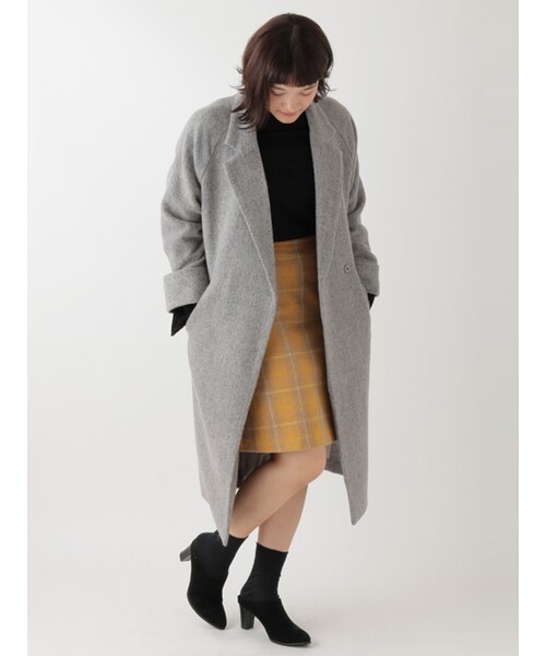 w closet（ダブルクローゼット）の「ウールベルト付ガウンコート（ジャケット/アウター・レディース・キナリ/キャメル/グレー・FREE）」の12枚目の写真