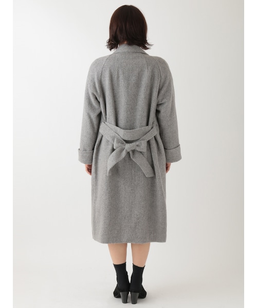 w closet（ダブルクローゼット）の「ウールベルト付ガウンコート（ジャケット/アウター・レディース・キナリ/キャメル/グレー・FREE）」の6枚目の写真