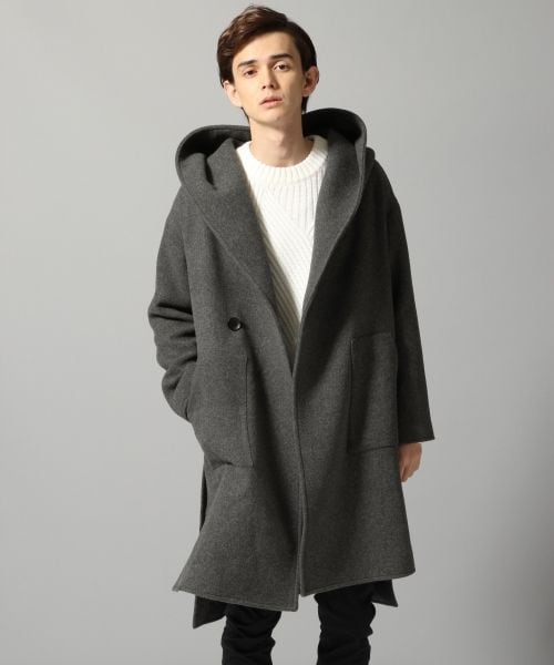 最終大特価【HARE】ハレ ビッグフードコートダークグレー　Ｓサイズ