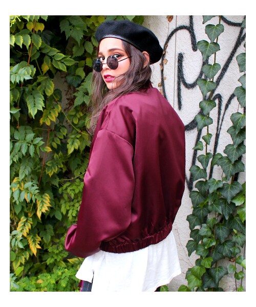 ANAP（アナップ）の「BIGシルエットMA-1ジャケット（ジャケット/アウター・レディース・カーキ/ブラック/ワイン・one size）」の9枚目の写真