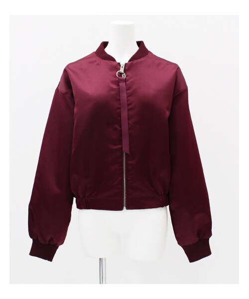 ANAP（アナップ）の「BIGシルエットMA-1ジャケット（ジャケット/アウター・レディース・カーキ/ブラック/ワイン・one size）」の3枚目の写真