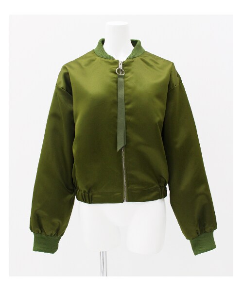 ANAP（アナップ）の「BIGシルエットMA-1ジャケット（ジャケット/アウター・レディース・カーキ/ブラック/ワイン・one size）」の2枚目の写真