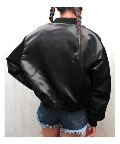 ANAP（アナップ）の「BIGシルエットMA-1ジャケット（ジャケット/アウター・レディース・カーキ/ブラック/ワイン・one size）」の13枚目の写真