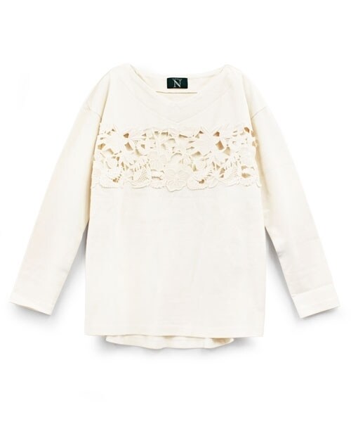 RNA-N(アールエヌエーエヌ)の「レースコンビワイドプルオーバー(トップス・レディース・ブラック/アイボリー/マスタード・M)」の2枚目の写真