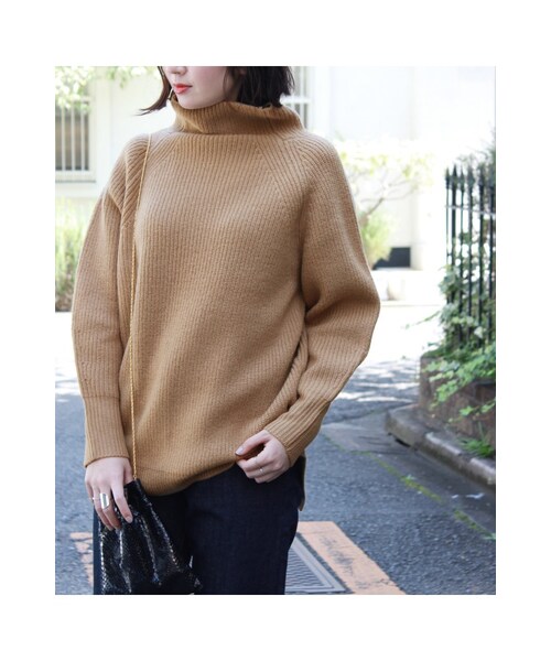 JOURNAL STANDARD（ジャーナルスタンダード）の「《予約》アゼハイネックプルオーバー◆（トップス・ブラック/ナチュラル/キャメル/グリーン B・フリー）」の18枚目の写真