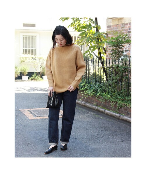 JOURNAL STANDARD（ジャーナルスタンダード）の「《予約》アゼハイネックプルオーバー◆（トップス・ブラック/ナチュラル/キャメル/グリーン B・フリー）」の17枚目の写真
