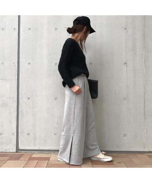 copine（コピン）の「★再入荷★大人可愛いサイドスリットスウェットワイドパンツ(3color）（その他パンツ・レディース・その他）」の5枚目の写真