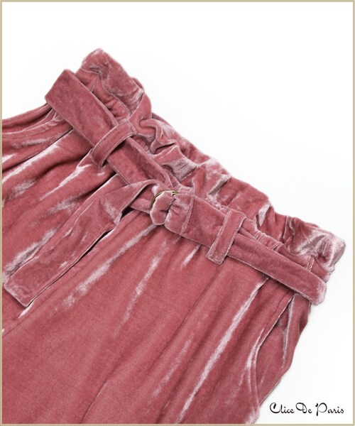 paravion（パラビオン）の「ベロアワイドパンツ（パンツ・レディース・ブラック/グレー/ピンク・ワンサイズ）」の4枚目の写真