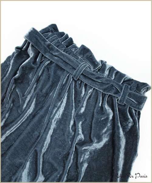 paravion（パラビオン）の「ベロアワイドパンツ（パンツ・レディース・ブラック/グレー/ピンク・ワンサイズ）」の6枚目の写真