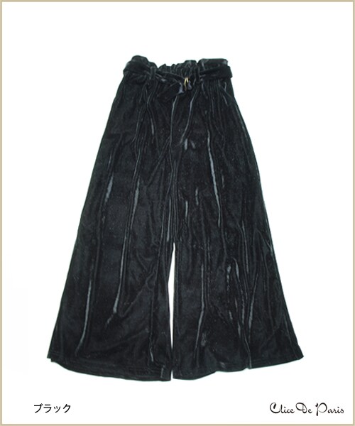 paravion（パラビオン）の「ベロアワイドパンツ（パンツ・レディース・ブラック/グレー/ピンク・ワンサイズ）」の3枚目の写真