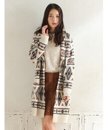 Honeys | ジャカード編カーディガン(トップス)