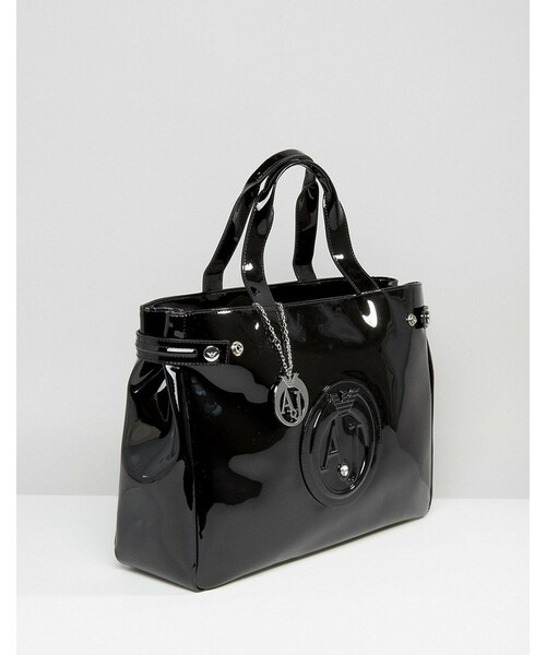 ARMANI JEANS(アルマーニジーンズ)の「Armani Jeans Patent Tote Bag(トートバッグ・レディース・Black・One Size)」の2枚目の写真