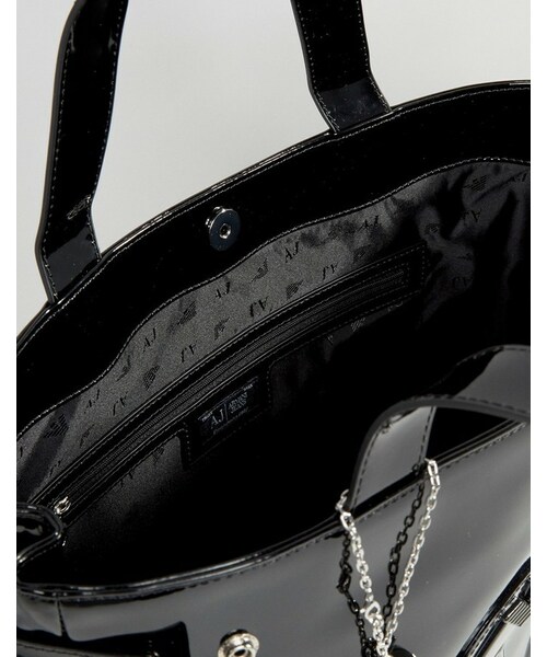 ARMANI JEANS(アルマーニジーンズ)の「Armani Jeans Patent Tote Bag(トートバッグ・レディース・Black・One Size)」の3枚目の写真