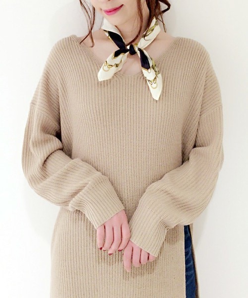 archives（アルシーヴ）の「【限定予約】スリットニットワンピース（ワンピース・レディース・アイボリー/グレー/モカ/サックスブルー/イエロー・MEDIUM）」の7枚目の写真