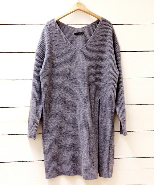 archives（アルシーヴ）の「【限定予約】スリットニットワンピース（ワンピース・レディース・アイボリー/グレー/モカ/サックスブルー/イエロー・MEDIUM）」の10枚目の写真