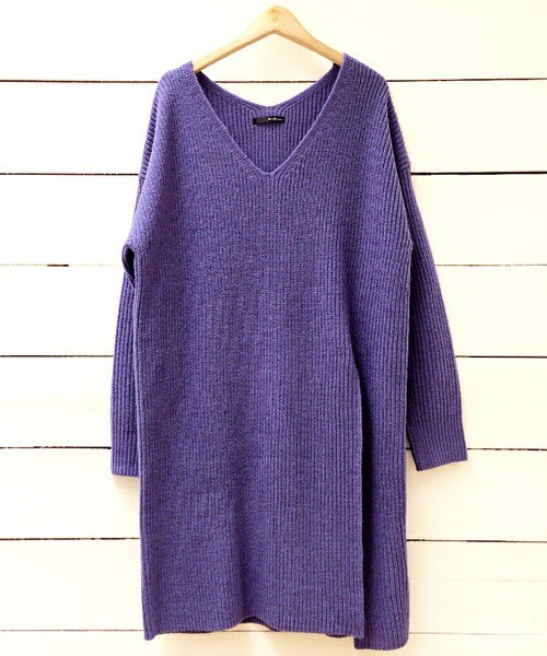 archives（アルシーヴ）の「【限定予約】スリットニットワンピース（ワンピース・レディース・アイボリー/グレー/モカ/サックスブルー/イエロー・MEDIUM）」の16枚目の写真