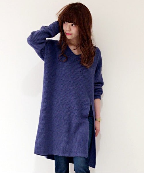 archives（アルシーヴ）の「【限定予約】スリットニットワンピース（ワンピース・レディース・アイボリー/グレー/モカ/サックスブルー/イエロー・MEDIUM）」の5枚目の写真