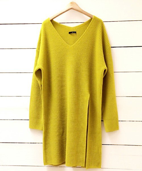 archives（アルシーヴ）の「【限定予約】スリットニットワンピース（ワンピース・レディース・アイボリー/グレー/モカ/サックスブルー/イエロー・MEDIUM）」の14枚目の写真