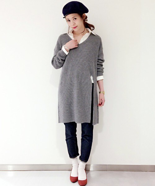 archives（アルシーヴ）の「【限定予約】スリットニットワンピース（ワンピース・レディース・アイボリー/グレー/モカ/サックスブルー/イエロー・MEDIUM）」の11枚目の写真