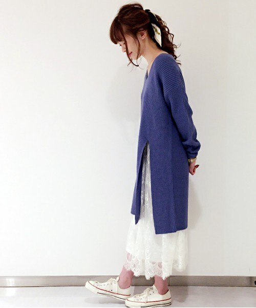 archives（アルシーヴ）の「【限定予約】スリットニットワンピース（ワンピース・レディース・アイボリー/グレー/モカ/サックスブルー/イエロー・MEDIUM）」の18枚目の写真