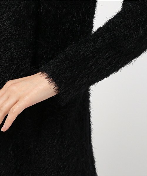 actuel（アクチュエル）の「シャギーニットカーディガン（カーディガン/ボレロ・レディース・ブラック/グレー/ピンク・FREE）」の8枚目の写真