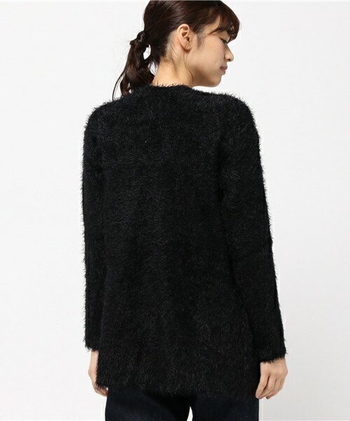 actuel（アクチュエル）の「シャギーニットカーディガン（カーディガン/ボレロ・レディース・ブラック/グレー/ピンク・FREE）」の6枚目の写真