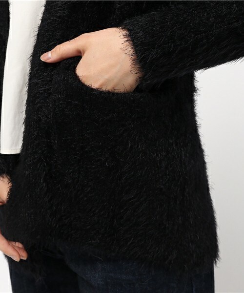 actuel（アクチュエル）の「シャギーニットカーディガン（カーディガン/ボレロ・レディース・ブラック/グレー/ピンク・FREE）」の9枚目の写真