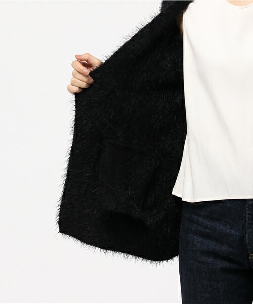 actuel（アクチュエル）の「シャギーニットカーディガン（カーディガン/ボレロ・レディース・ブラック/グレー/ピンク・FREE）」の10枚目の写真