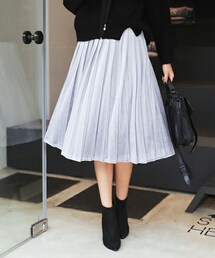 DHOLIC | ベロアプリーツミディ丈スカート(スカート)