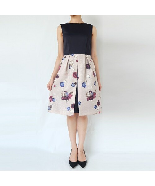 kaene（カエン）の「オリジナルプリント ワンピース（ワンピース・レディース・black*black mix/navy*pink mix・36/38）」の2枚目の写真