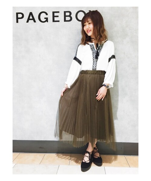 PAGEBOY(ページボーイ)の「【mina11月号】ランダムヘムチュールスカート(スカート・レディース・グレー/ブラック/キャメル/カーキ)」の18枚目の写真