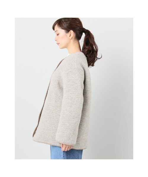 SLOBE IENA（スローブイエナ）の「リバーシブルブルゾン（ジャケット/アウター・ベージュ/ネイビー B・フリー）」の6枚目の写真