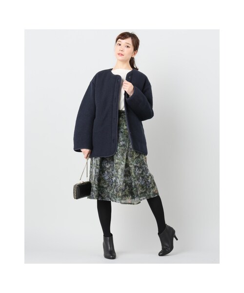 SLOBE IENA（スローブイエナ）の「リバーシブルブルゾン（ジャケット/アウター・ベージュ/ネイビー B・フリー）」の4枚目の写真