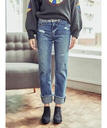 KORMARCH | コントラストデニムパンツ(その他パンツ)