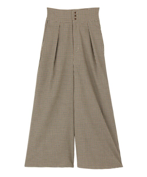 dazzlin（ダズリン）の「【sw】バックレースアップチェック柄ワイドパンツ（パンツ・レディース・ブラック/ブラウン・S/M）」の2枚目の写真