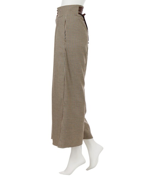 dazzlin（ダズリン）の「【sw】バックレースアップチェック柄ワイドパンツ（パンツ・レディース・ブラック/ブラウン・S/M）」の4枚目の写真