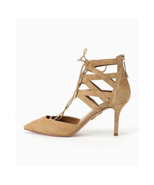 Deuxieme Classe（ドゥーズィエムクラス）の「AQUAZZURA 7.5cm SUEDE LACE UPシューズ◇（シューズ・ベージュ・35/36/37/38/39）」の2枚目の写真