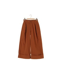 ehka sopo | 綿ツイル起毛折り返しワイドパンツ(パンツ)
