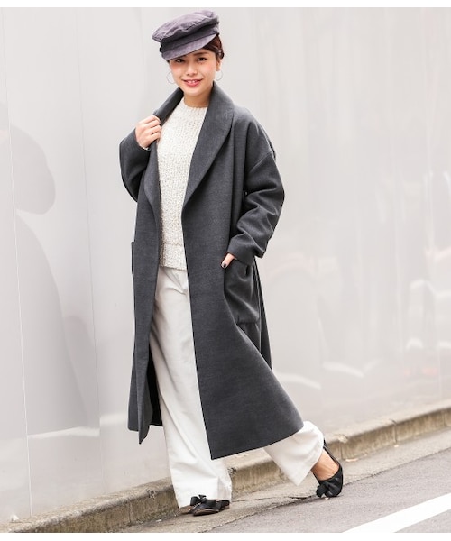 LE JUN（ルジュン）の「フェイクウールガウンコート（ジャケット/アウター・チャコール/キャメル/ネイビー・S/M/L）」の5枚目の写真