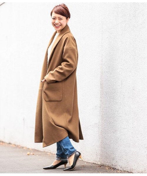 LE JUN（ルジュン）の「フェイクウールガウンコート（ジャケット/アウター・チャコール/キャメル/ネイビー・S/M/L）」の9枚目の写真