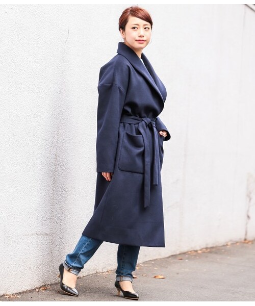 LE JUN（ルジュン）の「フェイクウールガウンコート（ジャケット/アウター・チャコール/キャメル/ネイビー・S/M/L）」の8枚目の写真