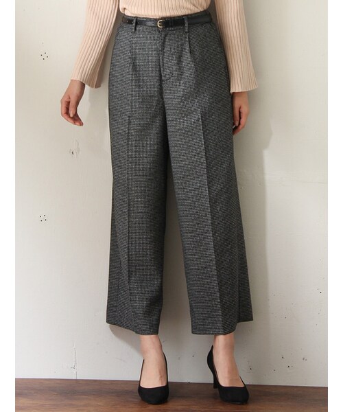 Honeys(ハニーズ)の「ワイドパンツ(パンツ・スキニー・レディース・ブラック/グレンチェック/クロチェック・M/L)」の1枚目の写真