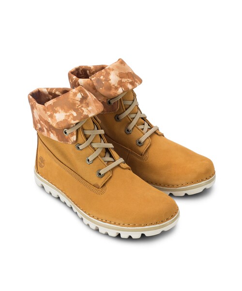 Timberland(ティンバーランド)の「Timberland Women's Brookton Fabric Roll-Top Boots(シューズ・レディース・Wheat/Watercolor・5.5/6/6.5/7/7.5/8/8.5)」の4枚目の写真