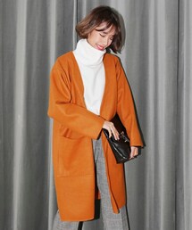 DHOLIC | ウール混ビッグポケットオープンコート(その他アウター)