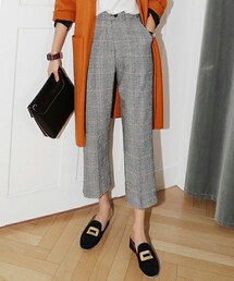 DHOLIC | ハイウエストグレンチェックスラックスパンツ(スラックス)